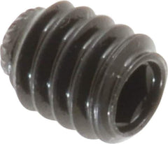 Made in USA - 1/4-20 UNC, 5/16" Length Under Head, Knurled Cup Point Set Screw - Grade 8 Alloy Steel, 1/8" Key - Apex Tool & Supply