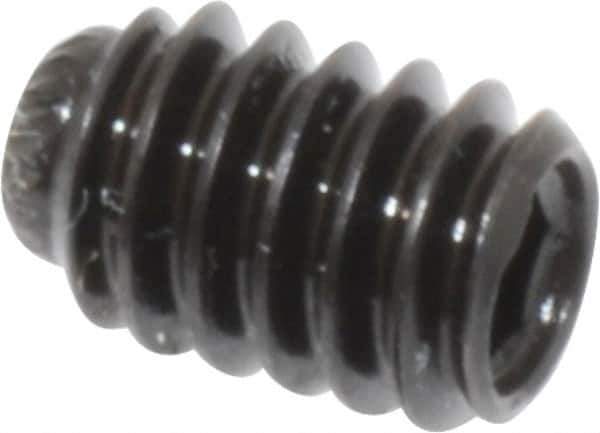 Made in USA - 1/4-20 UNC, 3/8" Length Under Head, Knurled Cup Point Set Screw - Grade 8 Alloy Steel, 1/8" Key - Apex Tool & Supply