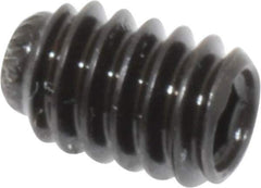Made in USA - 1/4-20 UNC, 3/8" Length Under Head, Knurled Cup Point Set Screw - Grade 8 Alloy Steel, 1/8" Key - Apex Tool & Supply