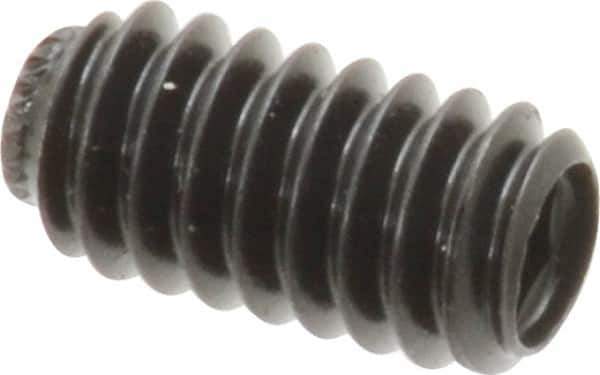 Made in USA - 1/4-20 UNC, 1/2" Length Under Head, Knurled Cup Point Set Screw - Grade 8 Alloy Steel, 1/8" Key - Apex Tool & Supply
