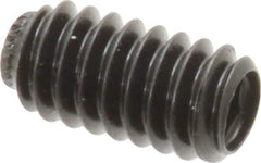 Made in USA - 1/4-20 UNC, 1/2" Length Under Head, Knurled Cup Point Set Screw - Grade 8 Alloy Steel, 1/8" Key - Apex Tool & Supply