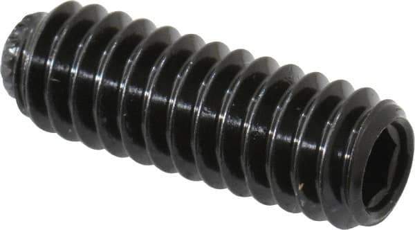 Made in USA - 1/4-20 UNC, 3/4" Length Under Head, Knurled Cup Point Set Screw - Grade 8 Alloy Steel, 1/8" Key - Apex Tool & Supply