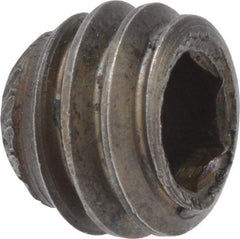 Made in USA - 5/16-18 UNC, 1/4" Length Under Head, Knurled Cup Point Set Screw - Grade 8 Alloy Steel, 5/32" Key - Apex Tool & Supply