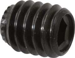 Made in USA - 5/16-18 UNC, 3/8" Length Under Head, Knurled Cup Point Set Screw - Grade 8 Alloy Steel, 5/32" Key - Apex Tool & Supply