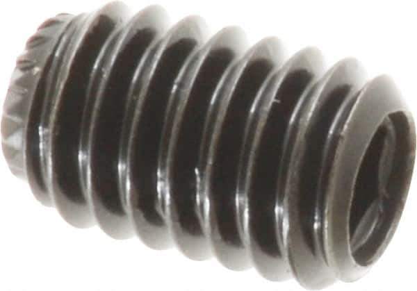 Made in USA - 5/16-18 UNC, 1/2" Length Under Head, Knurled Cup Point Set Screw - Grade 8 Alloy Steel, 5/32" Key - Apex Tool & Supply