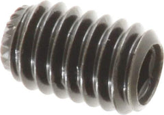 Made in USA - 5/16-18 UNC, 1/2" Length Under Head, Knurled Cup Point Set Screw - Grade 8 Alloy Steel, 5/32" Key - Apex Tool & Supply