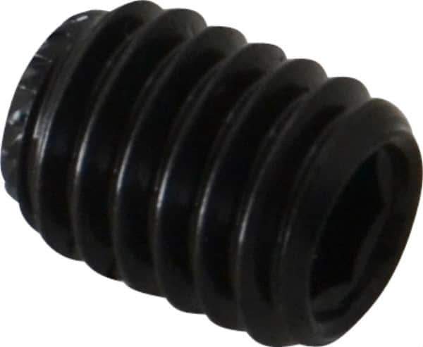 Made in USA - 3/8-18 UNC, 1/2" Length Under Head, Knurled Cup Point Set Screw - Grade 8 Alloy Steel, 3/16" Key - Apex Tool & Supply