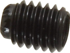 Made in USA - #10-32 UNF, 1/4" Length Under Head, Knurled Cup Point Set Screw - Grade 8 Alloy Steel, 3/32" Key - Apex Tool & Supply