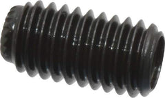 Made in USA - #10-32 UNF, 3/8" Length Under Head, Knurled Cup Point Set Screw - Grade 8 Alloy Steel, 3/32" Key - Apex Tool & Supply