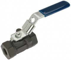 NIBCO - 1/4" Pipe, Reduced Port, Carbon Steel Standard Ball Valve - 1 Piece, Inline - One Way Flow, FNPT x FNPT Ends, Locking Lever Handle, 2,000 WOG - Apex Tool & Supply