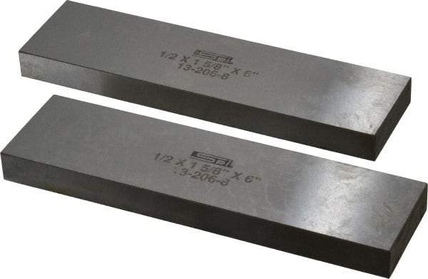 SPI - 6" Long x 1-5/8" High x 1/2" Thick, Steel Parallel - 0.0003" & 0.002" Parallelism, Sold as Matched Pair - Apex Tool & Supply