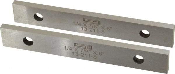 SPI - 6" Long x 7/8" High x 1/4" Thick, Steel Parallel - 0.0003" & 0.002" Parallelism, Sold as Matched Pair - Apex Tool & Supply