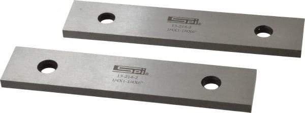 SPI - 6" Long x 1-1/4" High x 1/4" Thick, Steel Parallel - 0.0003" & 0.002" Parallelism, Sold as Matched Pair - Apex Tool & Supply