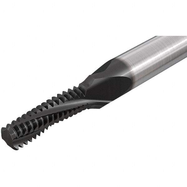 Iscar - M8x1.25 ISO, 1/4" Cutting Diam, 3 Flute, Solid Carbide Helical Flute Thread Mill - Internal Thread, 0.76" LOC, 2-1/2" OAL, 1/4" Shank Diam - Apex Tool & Supply