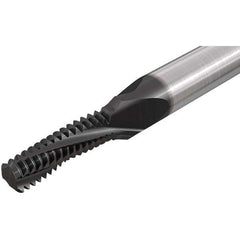 Iscar - M8x1.25 ISO, 1/4" Cutting Diam, 3 Flute, Solid Carbide Helical Flute Thread Mill - Internal Thread, 0.76" LOC, 2-1/2" OAL, 1/4" Shank Diam - Apex Tool & Supply