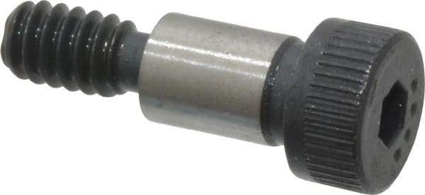 Made in USA - 1/4" Shoulder Diam x 3/8" Shoulder Length, #10-24 UNC, Hex Socket Shoulder Screw - 8 Alloy Steel, 0.357 to 3/8" Head Diam - Apex Tool & Supply