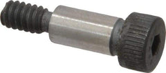 Made in USA - 1/4" Shoulder Diam x 1/2" Shoulder Length, #10-24 UNC, Hex Socket Shoulder Screw - 8 Alloy Steel, 0.357 to 3/8" Head Diam - Apex Tool & Supply