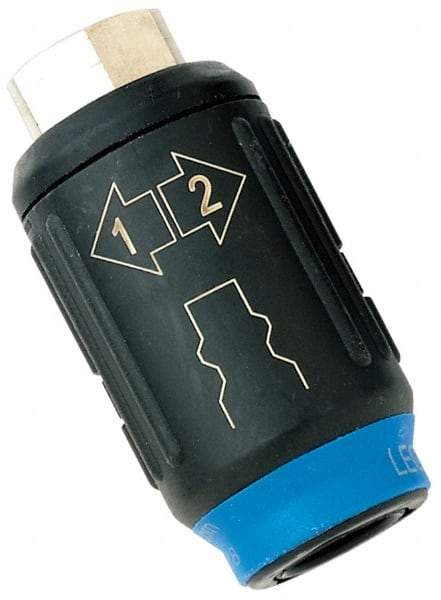 Legris - 1/2 Female NPT Industrial Pneumatic Hose Safety Coupler - Plastic/Brass, 1/4" Body Diam - Apex Tool & Supply