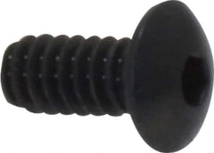 Made in USA - #4-40 UNC Hex Socket Drive, Button Screw - Alloy Steel, Black Oxide Finish, Fully Threaded, 1/4" Length Under Head - Apex Tool & Supply