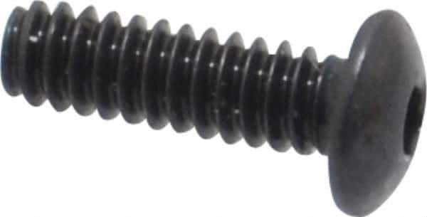 Made in USA - #4-40 UNC Hex Socket Drive, Button Screw - Alloy Steel, Black Oxide Finish, Fully Threaded, 3/8" Length Under Head - Apex Tool & Supply