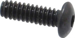 Made in USA - #4-40 UNC Hex Socket Drive, Button Screw - Alloy Steel, Black Oxide Finish, Fully Threaded, 3/8" Length Under Head - Apex Tool & Supply