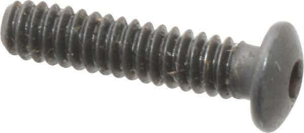 Made in USA - #4-40 UNC Hex Socket Drive, Button Screw - Alloy Steel, Black Oxide Finish, Fully Threaded, 1/2" Length Under Head - Apex Tool & Supply