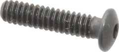 Made in USA - #4-40 UNC Hex Socket Drive, Button Screw - Alloy Steel, Black Oxide Finish, Fully Threaded, 1/2" Length Under Head - Apex Tool & Supply