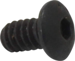 Made in USA - #6-32 UNC Hex Socket Drive, Button Screw - Alloy Steel, Black Oxide Finish, Fully Threaded, 1/4" Length Under Head - Apex Tool & Supply