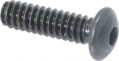 Made in USA - #6-32 UNC Hex Socket Drive, Button Screw - Alloy Steel, Black Oxide Finish, Fully Threaded, 1/2" Length Under Head - Apex Tool & Supply