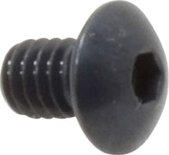Made in USA - #8-32 UNC Hex Socket Drive, Button Screw - Alloy Steel, Black Oxide Finish, Fully Threaded, 1/4" Length Under Head - Apex Tool & Supply