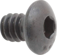 Made in USA - #10-24 UNC Hex Socket Drive, Button Screw - Alloy Steel, Black Oxide Finish, Fully Threaded, 1/4" Length Under Head - Apex Tool & Supply