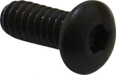 Made in USA - #10-24 UNC Hex Socket Drive, Button Screw - Alloy Steel, Black Oxide Finish, Fully Threaded, 1/2" Length Under Head - Apex Tool & Supply