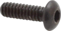 Made in USA - #10-24 UNC Hex Socket Drive, Button Screw - Alloy Steel, Black Oxide Finish, Fully Threaded, 5/8" Length Under Head - Apex Tool & Supply