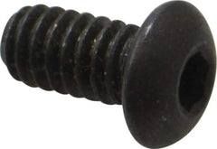 Made in USA - 1/4-20 UNC Hex Socket Drive, Button Screw - Alloy Steel, Black Oxide Finish, Fully Threaded, 1/2" Length Under Head - Apex Tool & Supply