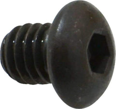 Made in USA - 5/16-18 UNC Hex Socket Drive, Button Screw - Alloy Steel, Black Oxide Finish, Fully Threaded, 3/8" Length Under Head - Apex Tool & Supply