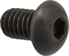 Made in USA - 5/16-18 UNC Hex Socket Drive, Button Screw - Alloy Steel, Black Oxide Finish, Fully Threaded, 1/2" Length Under Head - Apex Tool & Supply