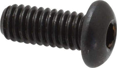 Made in USA - 5/16-18 UNC Hex Socket Drive, Button Screw - Alloy Steel, Black Oxide Finish, Fully Threaded, 3/4" Length Under Head - Apex Tool & Supply
