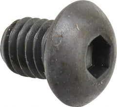 Made in USA - 3/8-16 UNC Hex Socket Drive, Button Screw - Alloy Steel, Black Oxide Finish, Fully Threaded, 1/2" Length Under Head - Apex Tool & Supply