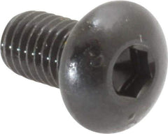 Made in USA - #10-32 UNF Hex Socket Drive, Button Screw - Alloy Steel, Black Oxide Finish, Fully Threaded, 3/8" Length Under Head - Apex Tool & Supply
