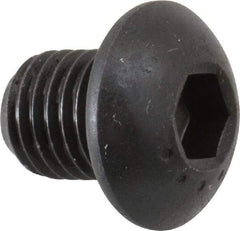 Made in USA - 5/16-24 UNF Hex Socket Drive, Button Screw - Alloy Steel, Black Oxide Finish, Fully Threaded, 3/8" Length Under Head - Apex Tool & Supply