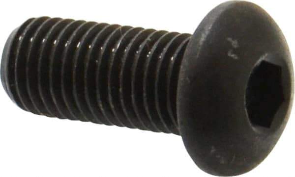 Made in USA - 5/16-24 UNF Hex Socket Drive, Button Screw - Alloy Steel, Black Oxide Finish, Fully Threaded, 3/4" Length Under Head - Apex Tool & Supply