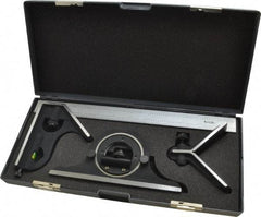 SPI - 4 Piece, 12" Combination Square Set - 1/32 & 1/64" (English/Metric) Graduation, Hardened Steel Blade, Cast Iron Center, Protractor & Square Head - Apex Tool & Supply