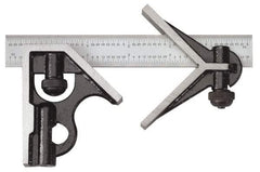 SPI - 3 Piece, 24" Combination Square Set - 1/32 & 1/64" (English/Metric) Graduation, Hardened Steel Blade, Hardened Steel Center & Square Head - Apex Tool & Supply