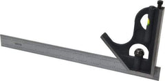 SPI - 2 Piece, 12" Combination Square Set - 1/32 & 1/64" (English/Metric) Graduation, Hardened Steel Blade, Cast Iron Square Head - Apex Tool & Supply