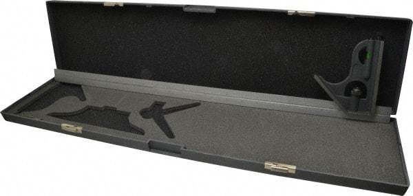 SPI - 2 Piece, 24" Combination Square Set - 1/16, 1/32, 1/64 & 1/8" (4R) Graduation, Hardened Steel Blade, Cast Iron Square Head - Apex Tool & Supply
