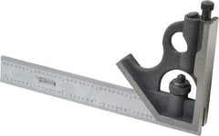 SPI - 2 Piece, 6" Combination Square Set - 1/32 & 1/64" (English/Metric) Graduation, Hardened Steel Blade, Cast Iron Square Head - Apex Tool & Supply