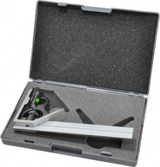 SPI - 2 Piece, 6" Combination Square Set - 1/16, 1/32, 1/64 & 1/8" (4R) Graduation, Hardened Steel Blade, Hardened Steel Square Head - Apex Tool & Supply