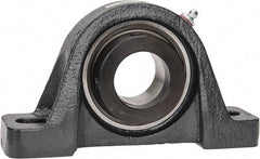 Browning - 1-1/2" ID, 7-1/8" OAL x 4" OAH Pillow Block - 4,467 Lb Static Cap, 7,340 Lb Dyn Cap, 5-3/8" Btw Mnt Hole Ctrs, 2" Base-to-Ctr Ht, Cast Iron - Apex Tool & Supply