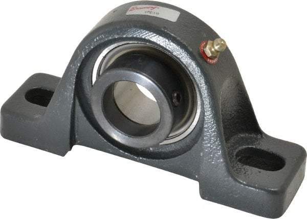 Browning - 1-3/16" ID, 6-3/16" OAL x 3-9/32" OAH Pillow Block - 2,567 Lb Static Cap, 4,381 Lb Dyn Cap, 4-5/8" Btw Mnt Hole Ctrs, 1-11/16" Base-to-Ctr Ht, Cast Iron - Apex Tool & Supply