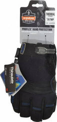 Ergodyne - Size 2XL (11) Amara Cold Protection Work Gloves - For Mechanic's & Lifting, Uncoated, Hook & Loop Cuff, Full Fingered, Black, Paired - Apex Tool & Supply